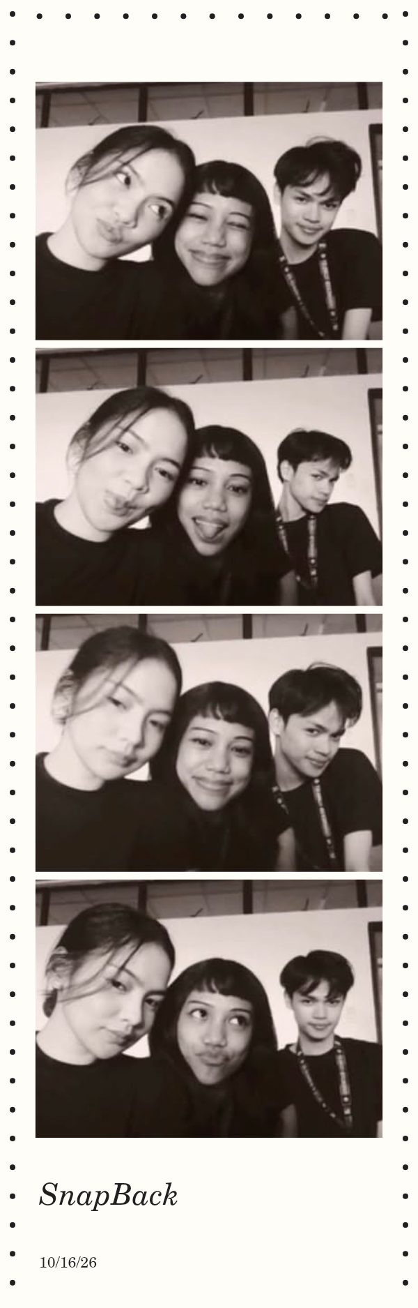 Polka Dot strip with four sample photos